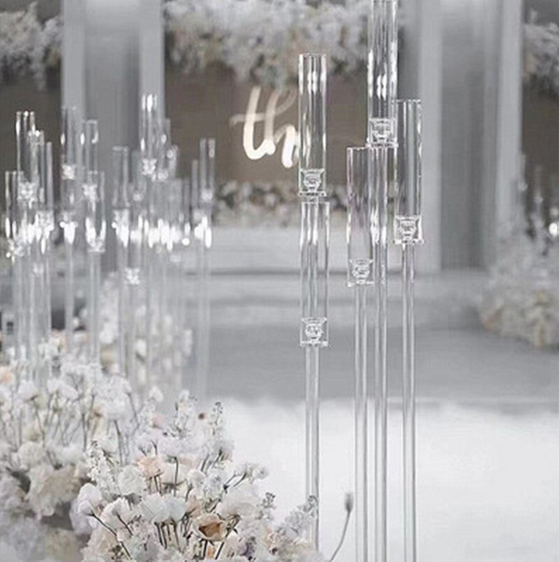 Tall 5 arm Acrylic Candelabra Centerpiece for Wedding Tables