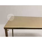 Load image into Gallery viewer, Gold metal table on a white background with 'Bridal &amp; Present' branding.
