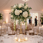 Load image into Gallery viewer, Gold Trumpet Metal Flower Stand – 32"/40" Tall Geometric Centerpiece Vase for Wedding Receptions, Events, and Modern Home Decor
