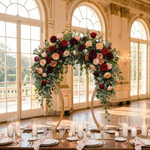 Load image into Gallery viewer, Gold Metal Bridge Wedding Centerpiece Stand - 32" Tall Tabletop Arch for DIY Floral Arrangements &amp; Reception Decor
