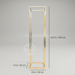Load image into Gallery viewer, Gold rectangular frame on a gray background with dimensions indicated.
