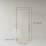 Load image into Gallery viewer, Gold rectangular frame with dimensions on a white background
