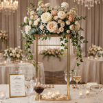 Load image into Gallery viewer, Decorative floral arrangement on a mirror with candles and glasses on a table.
