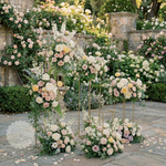 Load image into Gallery viewer, Decorative floral arrangement with pastel flowers on a stone pathway
