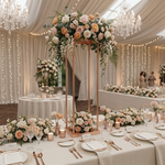 Load image into Gallery viewer, Heavy Duty Harlow French Gold Metal Flower Stand – French Gold Geometric Column Vase Centerpiece for Wedding Tables, Receptions &amp; Luxury Events
