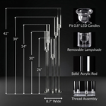 Load image into Gallery viewer, 42" 5-Arm Acrylic Candelabra Centerpiece – Modern Gold Floor &amp; Tabletop Candle Holder for Weddings, Events, and Luxury Home Decor
