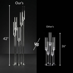 Load image into Gallery viewer, 42" 5-Arm Acrylic Candelabra Centerpiece – Modern Gold Floor &amp; Tabletop Candle Holder for Weddings, Events, and Luxury Home Decor
