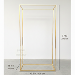 Load image into Gallery viewer, Gold rectangular frame with dimensions on a white background
