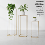 Load image into Gallery viewer, 2 PCs Harlow Gold Metal Geometric Flower Plant Stand – Modern Wedding Centerpiece Pedestal &amp; Floral Riser for Events, Parties, and Home Decor
