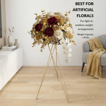 Load image into Gallery viewer, 2 Pcs Gold Tripod Wedding Flower Stand - 38” Tall Metal Aisle Pedestal for Ceremony &amp; Reception Centerpieces - 24K Gold Finish
