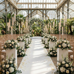 Load image into Gallery viewer, 42" 5-Arm Acrylic Candelabra Centerpiece – Modern Gold Floor &amp; Tabletop Candle Holder for Weddings, Events, and Luxury Home Decor
