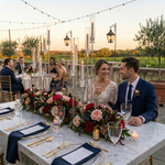 Load image into Gallery viewer, 42" 5-Arm Acrylic Candelabra Centerpiece – Modern Gold Floor &amp; Tabletop Candle Holder for Weddings, Events, and Luxury Home Decor
