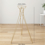 Load image into Gallery viewer, 2 Pcs Gold Tripod Wedding Flower Stand - 38” Tall Metal Aisle Pedestal for Ceremony &amp; Reception Centerpieces - 24K Gold Finish
