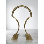Load image into Gallery viewer, Gold arch-shaped decorative item on a white background
