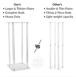 Load image into Gallery viewer, Comparison chart of Bridal &amp; Present display stands with text highlighting features.
