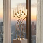 Load image into Gallery viewer, 2 Pcs of 50" High 7-Arm Mermaid Candelabras Metal Tall Centerpiece Geometric Stand Centerpiece for Wedding table Flower Decorations
