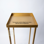 Load image into Gallery viewer, Heavy Duty Harlow Gold Metal Flower Stand – Geometric Tall Centerpiece Risers for Weddings, Parties, and Events
