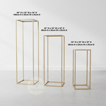 Load image into Gallery viewer, 2 PCs Harlow Gold Metal Geometric Flower Plant Stand – Modern Wedding Centerpiece Pedestal &amp; Floral Riser for Events, Parties, and Home Decor
