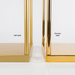 Load image into Gallery viewer, Heavy Duty Harlow Gold Metal Flower Stand – Geometric Tall Centerpiece Risers for Weddings, Parties, and Events
