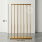 Load image into Gallery viewer, Gold metal screen with dimensions on a white background
