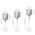 Load image into Gallery viewer, Set of 3 Pcs Long Stem Glass Candle Holder for Wedding Long Table Flower Decorations
