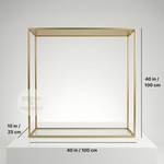 Load image into Gallery viewer, Gold rectangular frame with dimensions indicated on a white background
