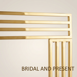 Load image into Gallery viewer, Gold metal frame with 'Bridal and Present' text on a light background
