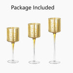 Load image into Gallery viewer, Set of 3 Pcs Long Stem Glass Candle Holder for Wedding Long Table Flower Decorations
