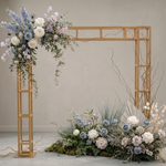 Load image into Gallery viewer, 7.2ft Gold Metal Bridge Arch – Heavy Duty Wedding Backdrop Stand for Ceremony, Floral &amp; Balloon Decor
