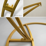 Load image into Gallery viewer, 7ft Suspended Wedding Cake Swing Stand &amp; Floral Arch - Gold Metal Hanging Backdrop(Chandelier Cake Stand Sold Separately)
