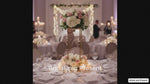 Load and play video in Gallery viewer, Heavy Duty Harlow Gold Metal Flower Stand – Geometric Tall Centerpiece Risers for Weddings, Parties, and Events
