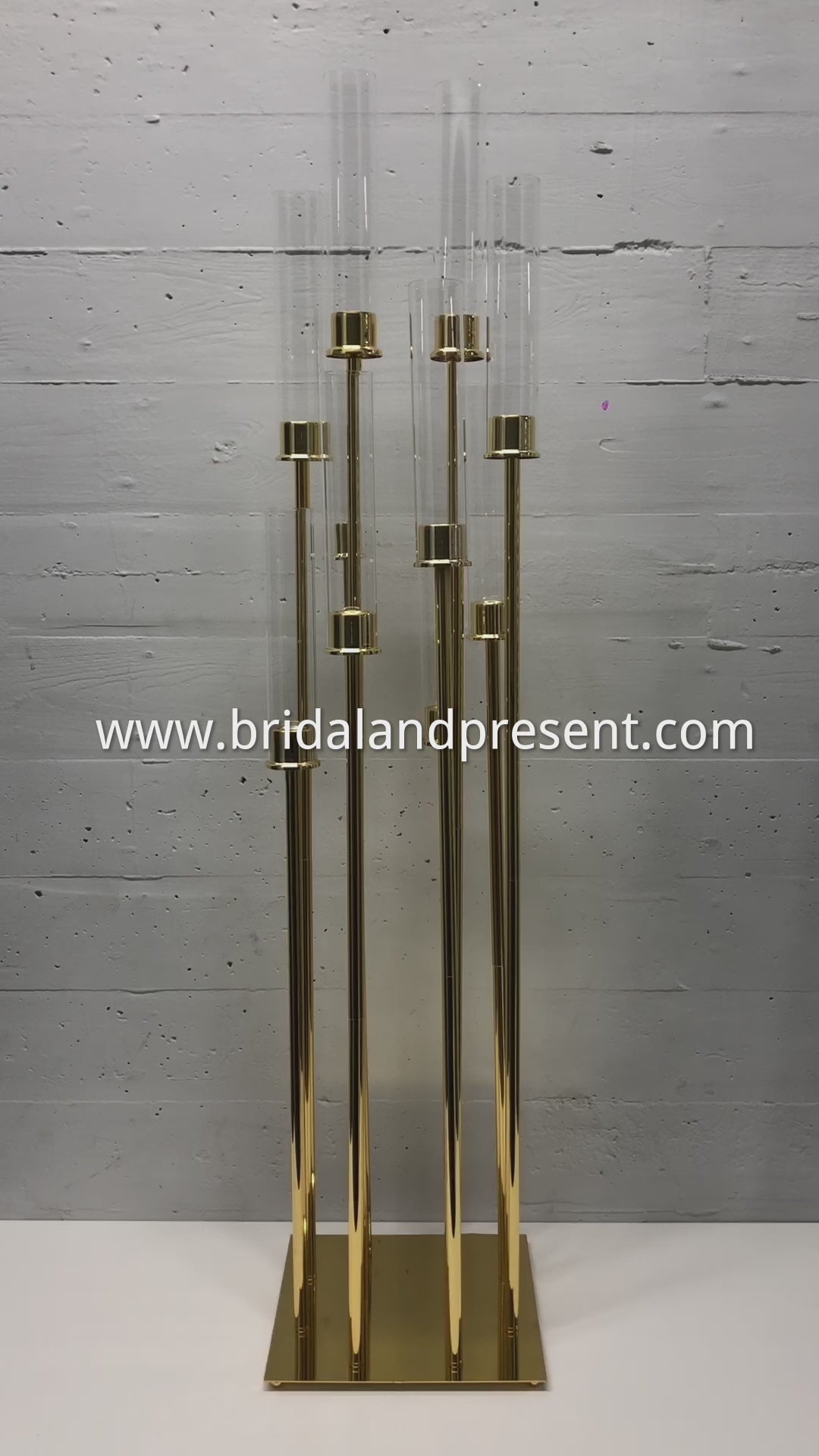 47" High 10-Arm Gold Candelabras Metal Tall Centerpiece/Geometric Stand/Centerpiece for coffee table/dinning table
