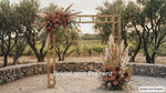 Load and play video in Gallery viewer, 7.2ft Gold Metal Bridge Arch – Heavy Duty Wedding Backdrop Stand for Ceremony, Floral &amp; Balloon Decor
