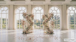 Load and play video in Gallery viewer, 7.2ft Stainless Steel Wedding Arch Stand | Extra Tall Floral Backdrop for Ceremonies &amp; Receptions | Heavy Duty Metal Frame
