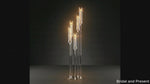 Load and play video in Gallery viewer, 46" 5-Arm Acrylic Candelabra Centerpiece – Modern Gold Floor &amp; Tabletop Candle Holder for Weddings, Events, and Luxury Home Decor
