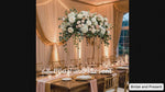 Load and play video in Gallery viewer, Modern Long Wide Acrylic Rectangular Wedding Centerpiece Stand – Tall Geometric Flower Column &amp; Tabletop Vase for Receptions and Events
