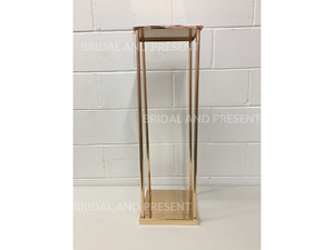 Heavy Duty Chrome French Gold-Harlow Stand Metal Rectangular Tall Cent –  Bridal and Present