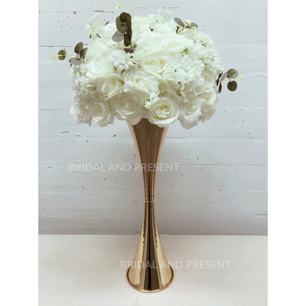 Gold Trumpet Metal Vase Stand Wedding Centerpiece for Flower Arrangements Decoration