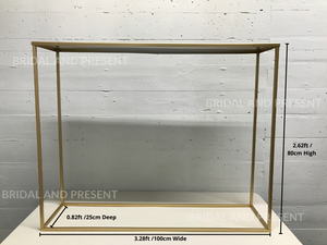Matte Gold Metal Rectangular Tall Centerpiece/Geometric Stand Column/Vase
