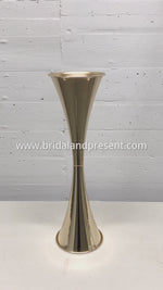 Load and play video in Gallery viewer, Gold Trumpet Metal Vase Stand Wedding Centerpiece for Flower Arrangements Decoration
