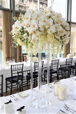 Load image into Gallery viewer, Sturdy flower stand for wedding is perfect for wedding table arrangements. Inspired by wedding centerpiece ideas, DIY wedding centerpieces for round tables by using our tall gold centerpieces, flower column stands and boho wedding centerpieces at bridal shower, wedding reception, rehearsal dinner parties, and events.
